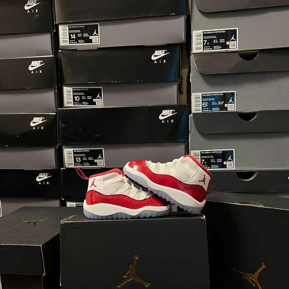 Jordan Other - SHIPS NOW! TD Air Jordan 11 XI white varsity red Cherry 378040-116 size 4c - 10c